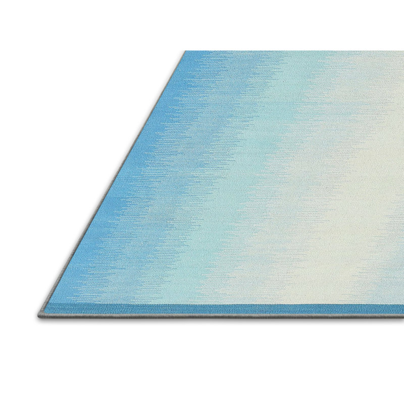 Tapis abstrait bleu / beige, Rectangle 5 pi x 7 pi