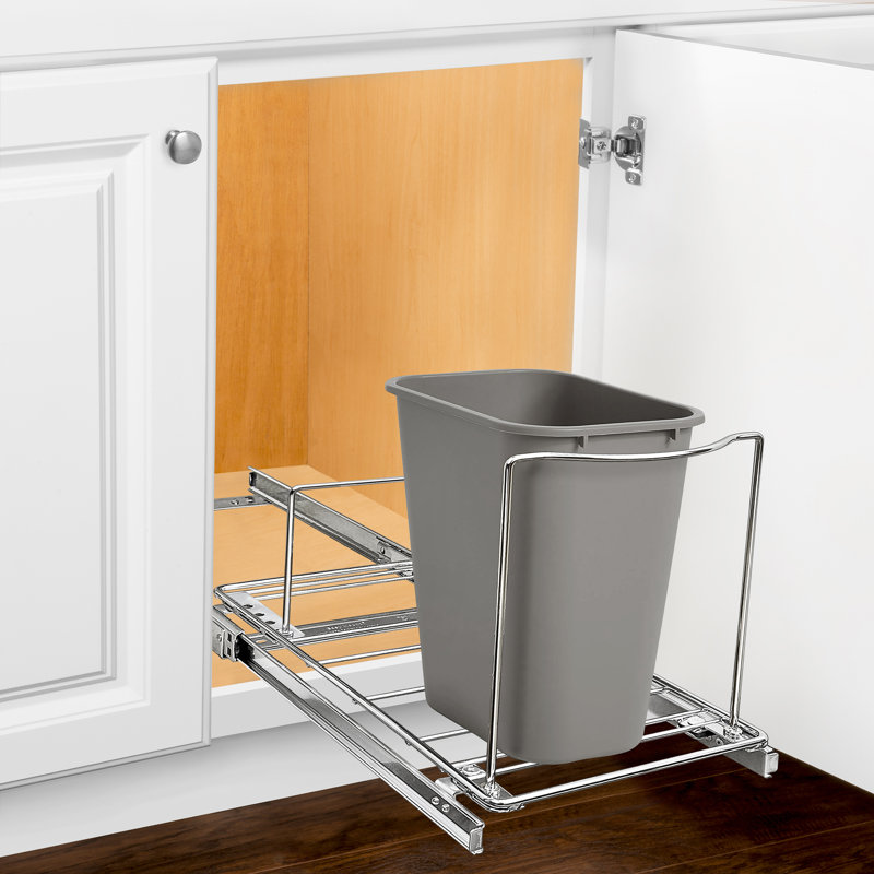 LYNK PROFESSIONAL 10"W x 21"D Pull Out Trash Can Under Cabinet Slide Out Organizer
