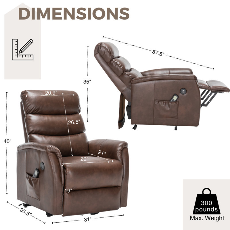 Fauteuil de massage Dexmoor, Brun