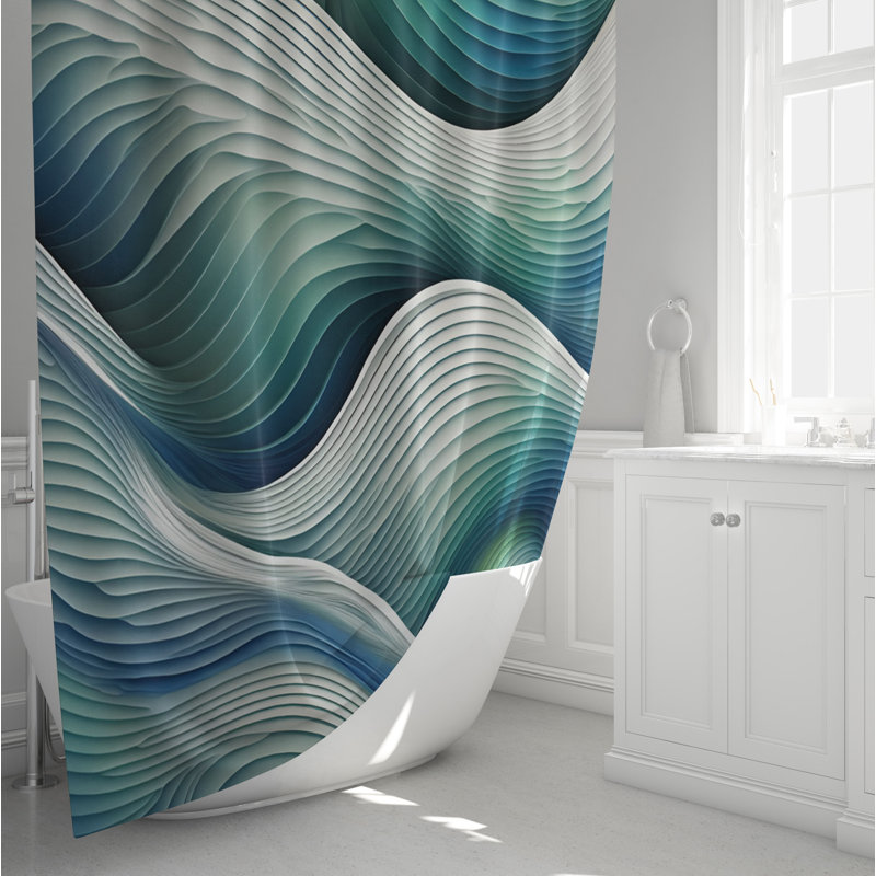 Rideau de douche abstrait, H 72 po x l 70 po