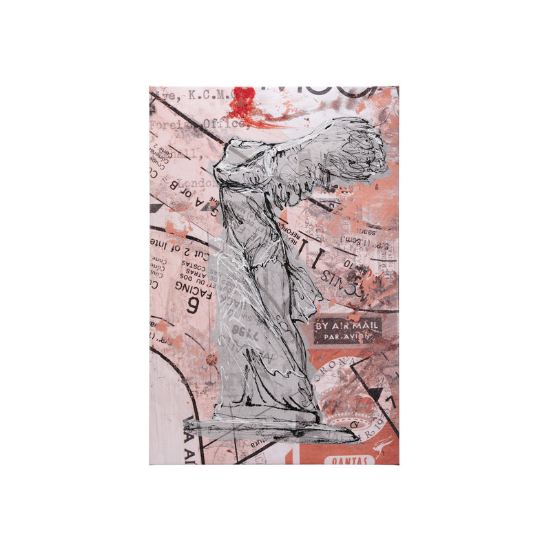 Graffiti Sculpture IV a Toile texturée embellie à la main, H 36 po x l 24 po x P 1,5 po