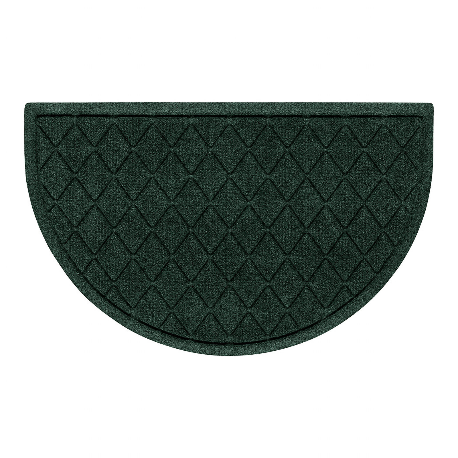 WaterHog Non-Slip Indoor/Outdoor Doormat, Evergreen, Semi-Circle 24" x 39"