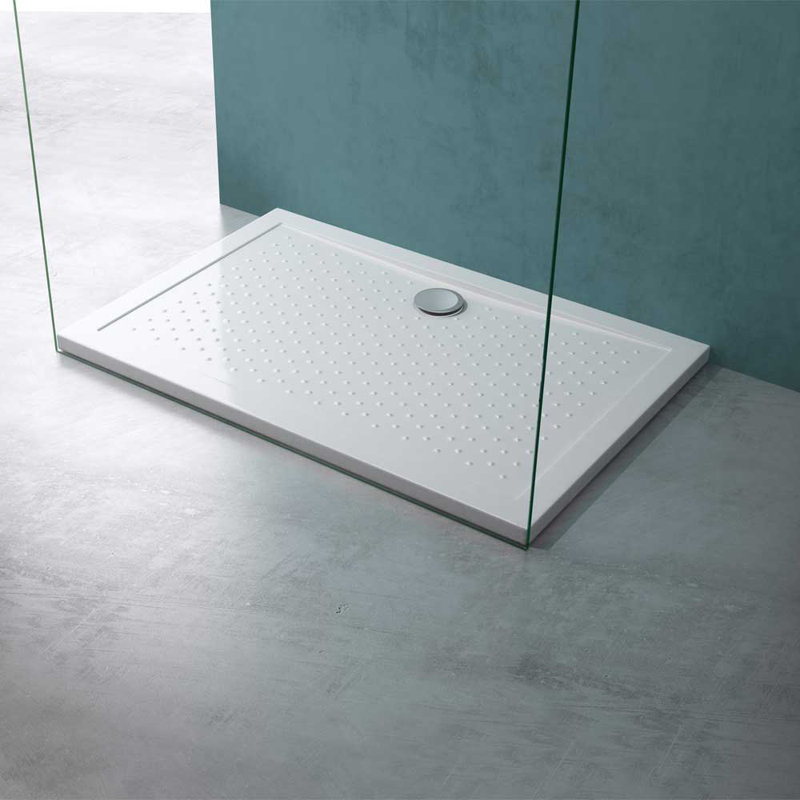  Acrylic Shower Tray Anti Slip Surface - Rectangular - 1000 x 700mm, 40cm H x 800cm W x 1100cm D, Centre
