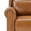 Fauteuil inclinable à oreilles avec garniture cloutée en cuir fleur 33,1 po d'épaisseur-133083805