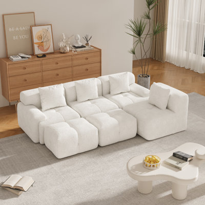 Canapé modulaire en L avec méridienne Fabrwren