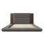 Lit plateforme tapissier de plancher avec tête de lit en bois allongée et tablette de chevet, aucun sommier nécessaire-1445757067