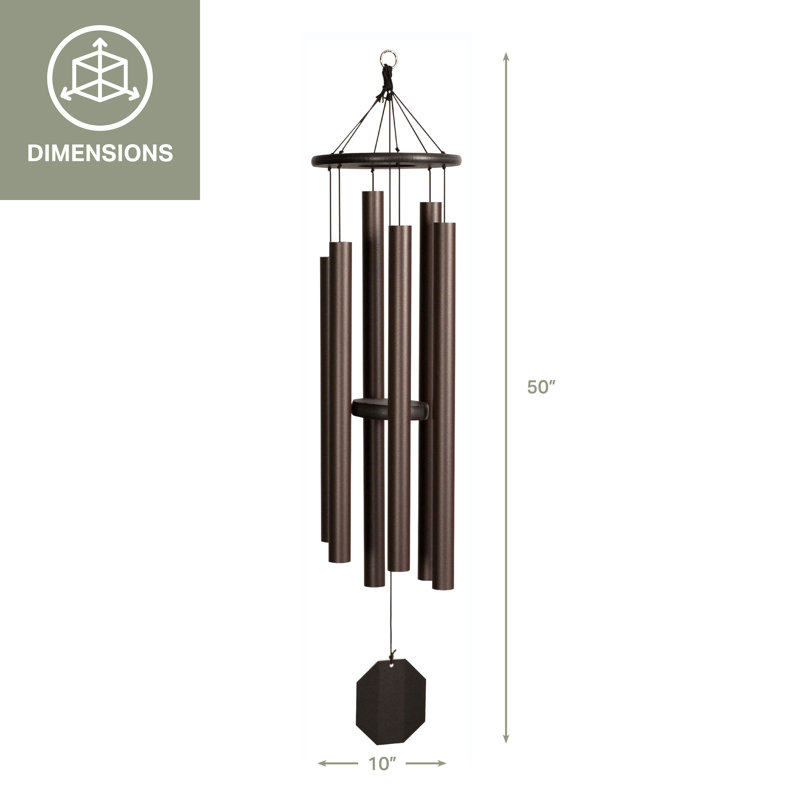 Terra Bronze 50" Powder-Coated Aluminum Outdoor Wind Chime