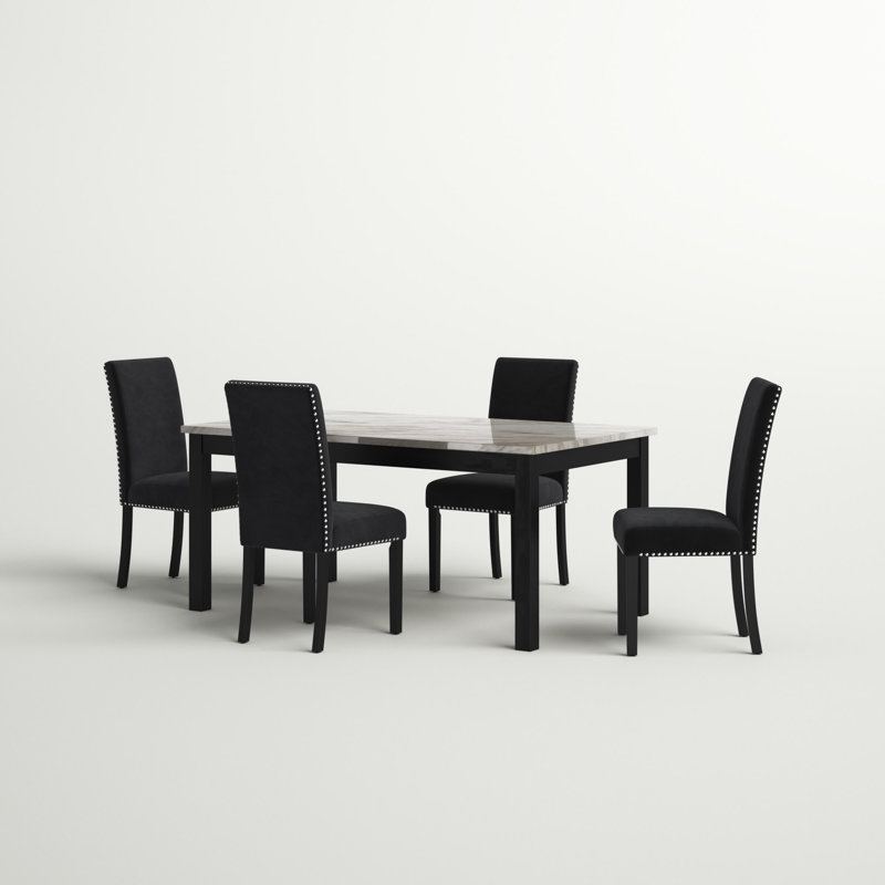 Ensemble repas pour 4 personnes Ebeling, Noir