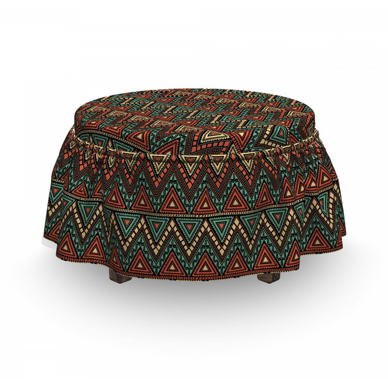 Housse pour repose-pieds triangles zigzags