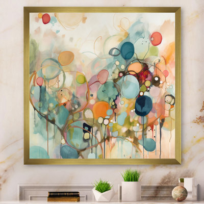 «Pink Blue Minimalims Fludity I», art mural abstrait sur toile