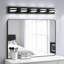 Luminaire de meuble-lavabo de salle de bain 5 lumières, applique murale DEL moderne 37,4 pouces pour sur-miroir, blanc froid 5000 K, finition noir mat, idéal pour la salle de bain, le vestiaire et les toilettes