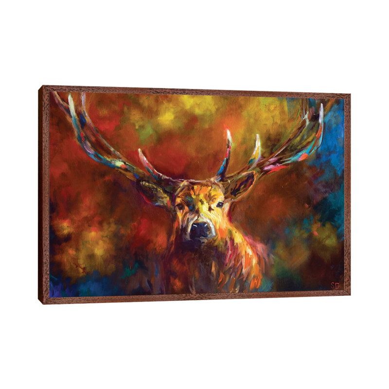Benign Watchfulness by Sue Gardner - Painting on Canvas, 66.04 cm H x 45.72 cm W, Classic Brown Wood Framed
