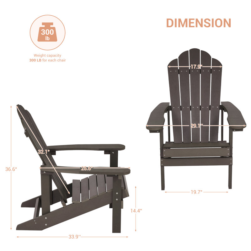 Chaise Adirondack en plastique Inniss, Café