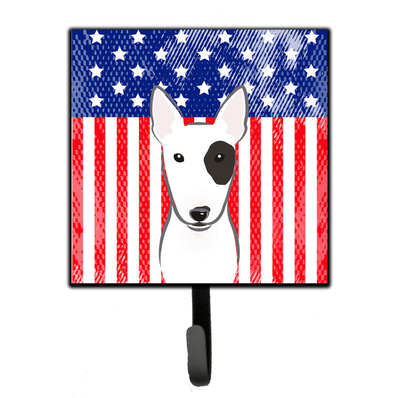 Porte-clés mural Monreal American Flag and Retriever, Bleu / rouge / blé, Bull-terrier