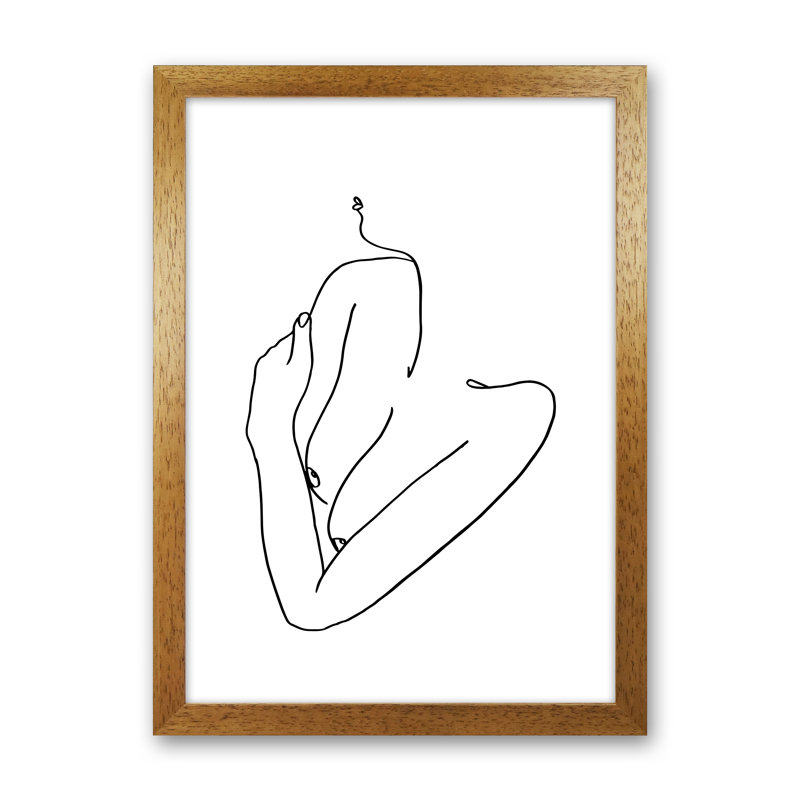 Female Holding Arms - Print, Oak Frame, 34cm H x 25cm W x 3cm D