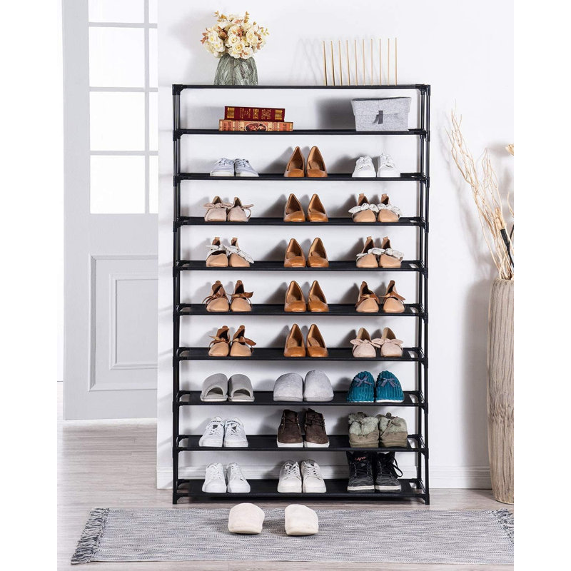 50 Pair Stackable Shoe Rack, Black