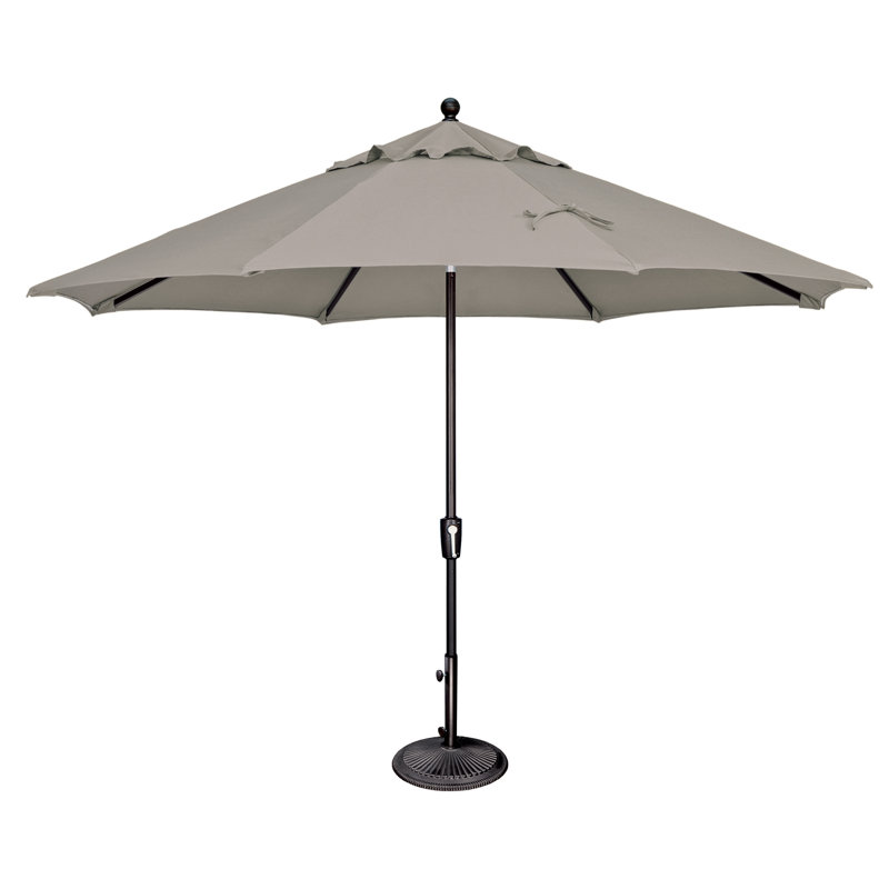 Parasol incliné à bouton-poussoir 11 'Laonceston, Argent coulé, Noir