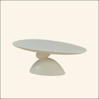 Table basse ovale moderne et minimaliste en fibre de verre avec table à thé sculpturale Lucky Stone