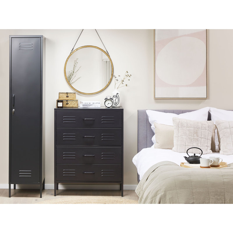Bronko 1 -Door 5 -Shelf, Black
