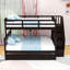 Lit superposé simple au-dessus d'un lit double avec lit gigogne simple-1340919348