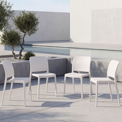 Ensemble de 4 chaises Bristol Elite, en polypropylène moderne au design ergonomique élégant, avec des sièges contemporains pour la salle à manger et l'espace de vie