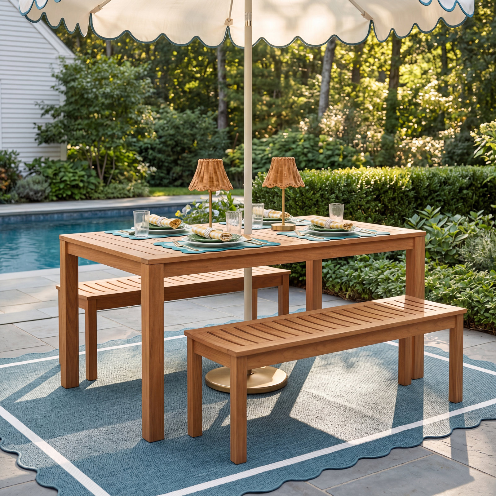 Narelle 59" Teak Patio Dining Set