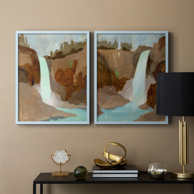 Turquoise Falls I-Premium Framed Print -Ready to Hang - No Nails Required - No Nails Required