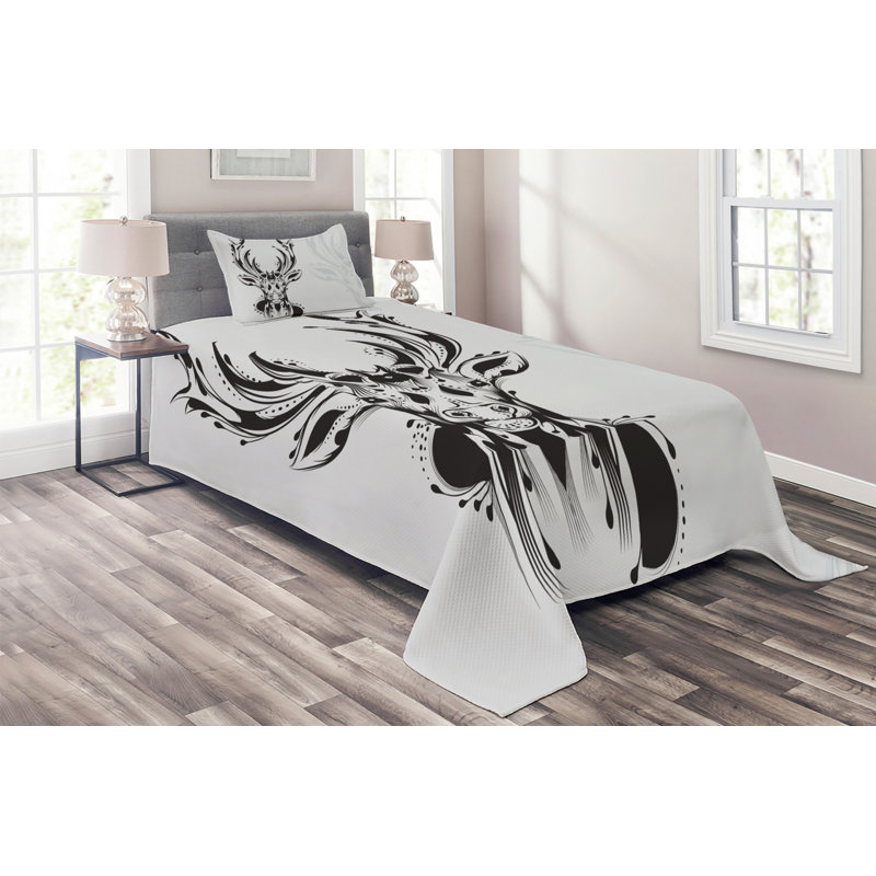 Rustic Polyester Coverlet, Twin Bedspread + 1 Sham