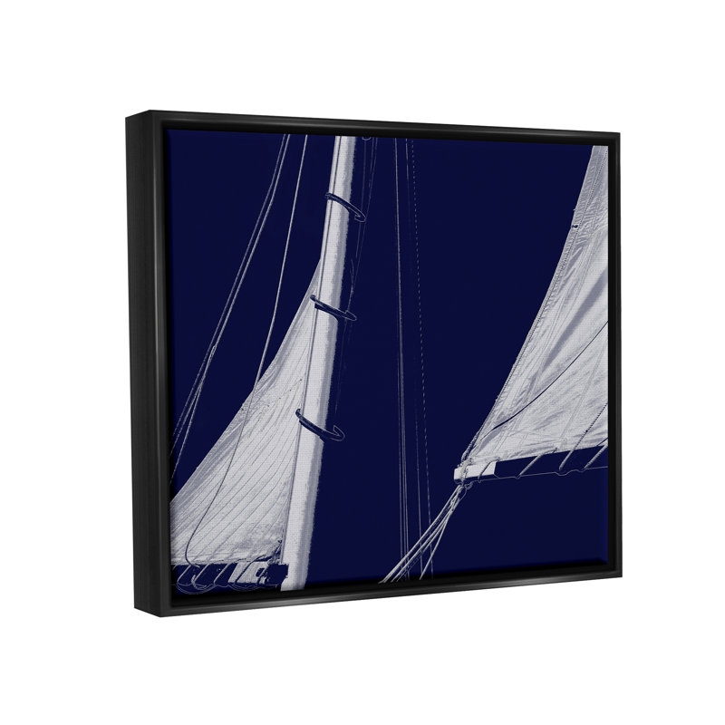 «Marine Mast Sails Watercraft Boat Floater», art mural par Charlie Carter, H 17 po x l 21 po x P 1,7 po