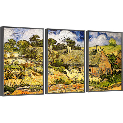 «Van Gogh Wall Art» par Vincent Van Gogh, ensemble de 3 reproductions d'art sur toile encadrées