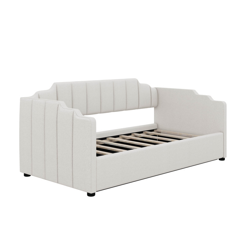 Upholstered Daybed With Underneath Storage, Twin, White