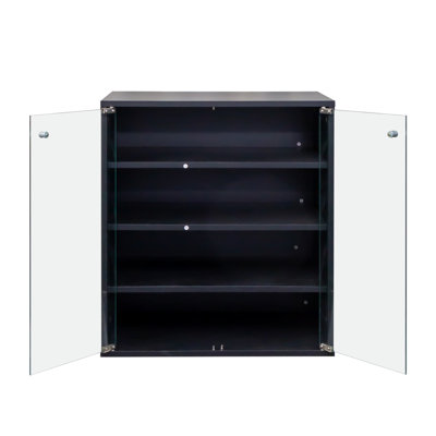 Shoe Box With RGB LED Light, Wooden Stackable Shoe Storage Box With Glass Door, Shoe Storage Bin Shoe Display Case For Sneakers (4 Tier-1)