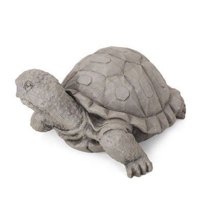 Dark Gray Outdoor Turtle Statue - Charming Turtle Decor, No Assembly Needed