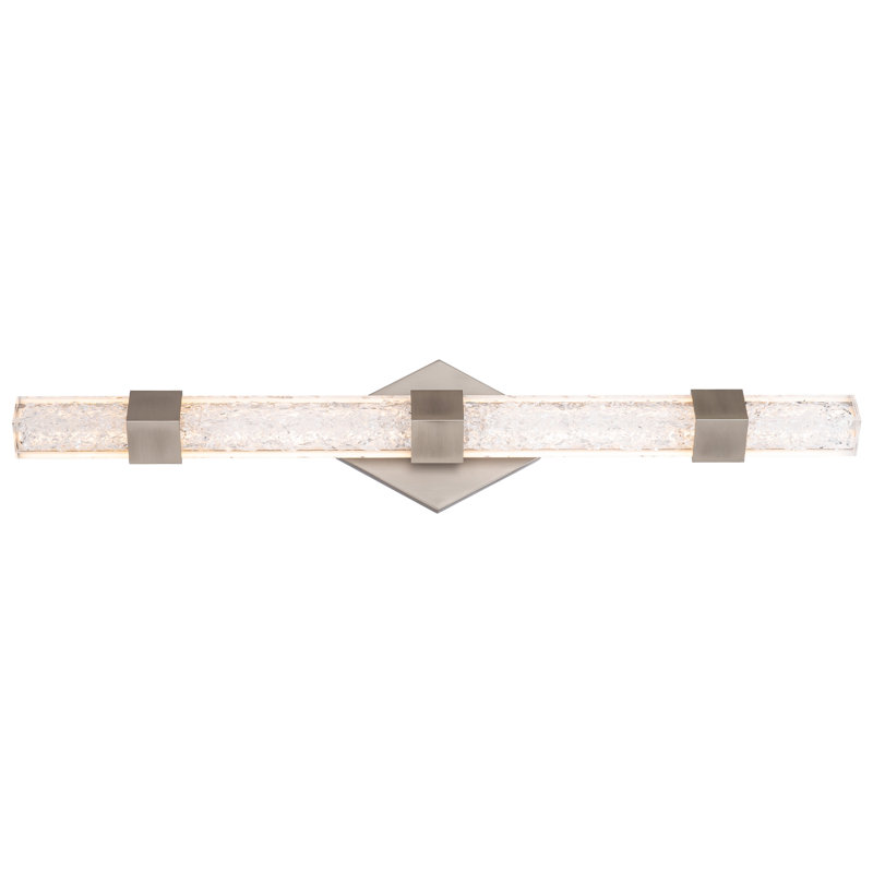 Regal 28" Dimmable LED Vanity Light with Crystal Shade, Brushed Nickel