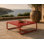 Table basse d'extérieur rectangulaire en aluminium Sean - table basse moderne 35 "x 34" rouge
