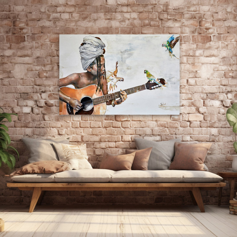 Dujour - Art musical d'oiseaux figuratifs, H 40 po x l 60 po