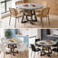Table de salle à manger extensible de 47 à 61 po pour 4 à 8 personnes, table de cuisine industrielle ronde ou ovale avec tablette de rangement cachée, base piédestal compacte pour petit appartement et salon-1570650621-1571343012