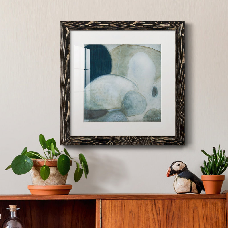 Aucune pierre non retournée - peinture encadrée, H 20 po x l 20 po x P 1,5 po, Cadre noir