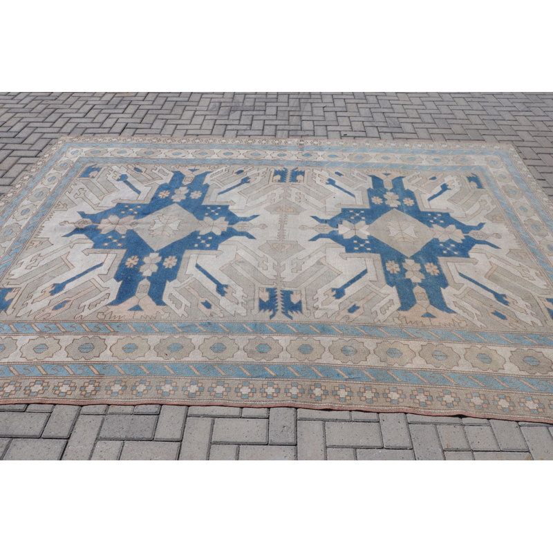 Tapis turc surdimensionné en laine pour décoration bohémienne avec motif Oushak