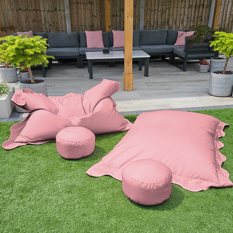 1-6 Polyester Outdoor Friendly Refillable Bean Bag Chair, Pink, 135cmH x 110cmW x 50cmD