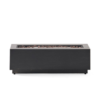 50,000 Dark Grey Fireplace, Rectangular Iron, Fashionable Outdoor Addition, No Assembly 40" Fire Pit, , Grey, Accessory,