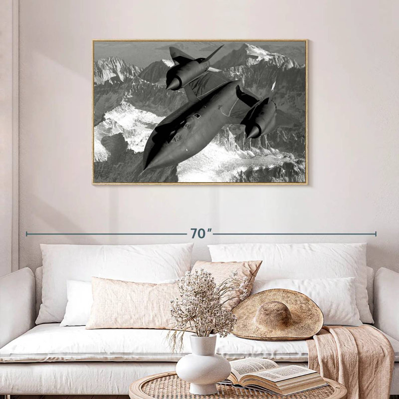 SR-71 merle, Cadre flottant en bois naturel, 43 po x 29 po