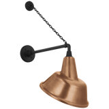 Thomas O'Brien, "Academy 17.5" Anchored Mack Barn Light in Matte Black with 16" Green Tilted Bowers Shade