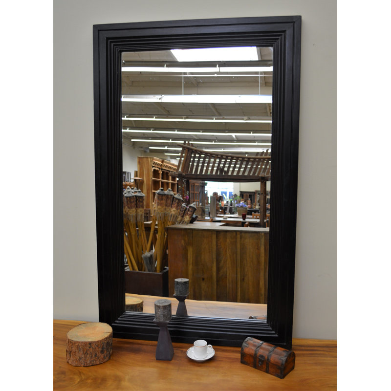 Miroir d'appoint biseauté traditionnel, Noir, noir, noir, noir