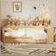 Lit de jour en bois avec tablettes de rangement, tiroirs et bureau d'étude-1709675393-1709675395