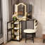 Dressing Table with Motion Sensor 3-colour lighting, Charging Socket and Stool-48703800