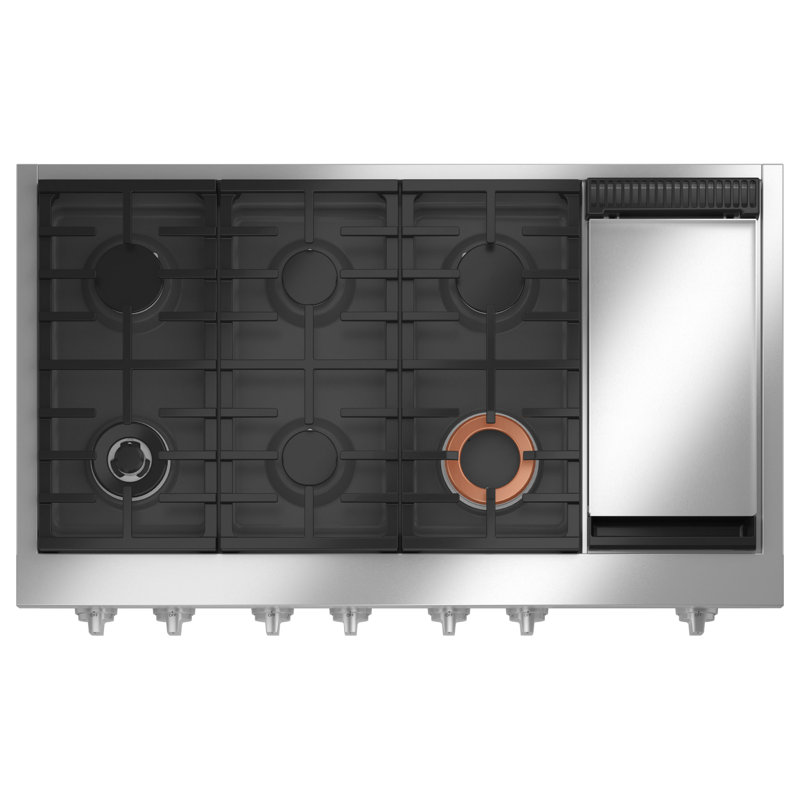 Café 48" Commercial-Style Gas Rangetop With 6 Burners And Griddle (Natural Gas), Stainless Steel