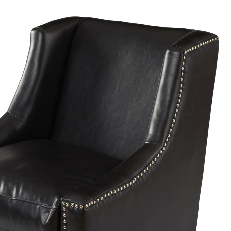 Fauteuil de 28,3 po de largeur, Similicuir noir antique