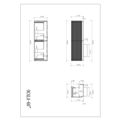 60" Oak Double Bathroom Vanity