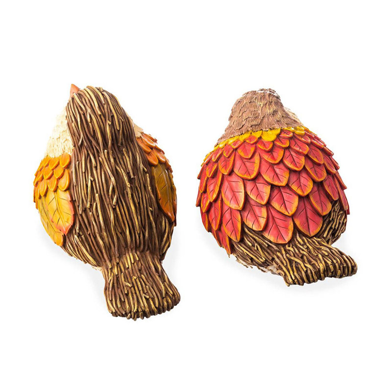 Autumn Bird Garden Statues, Set Of 2